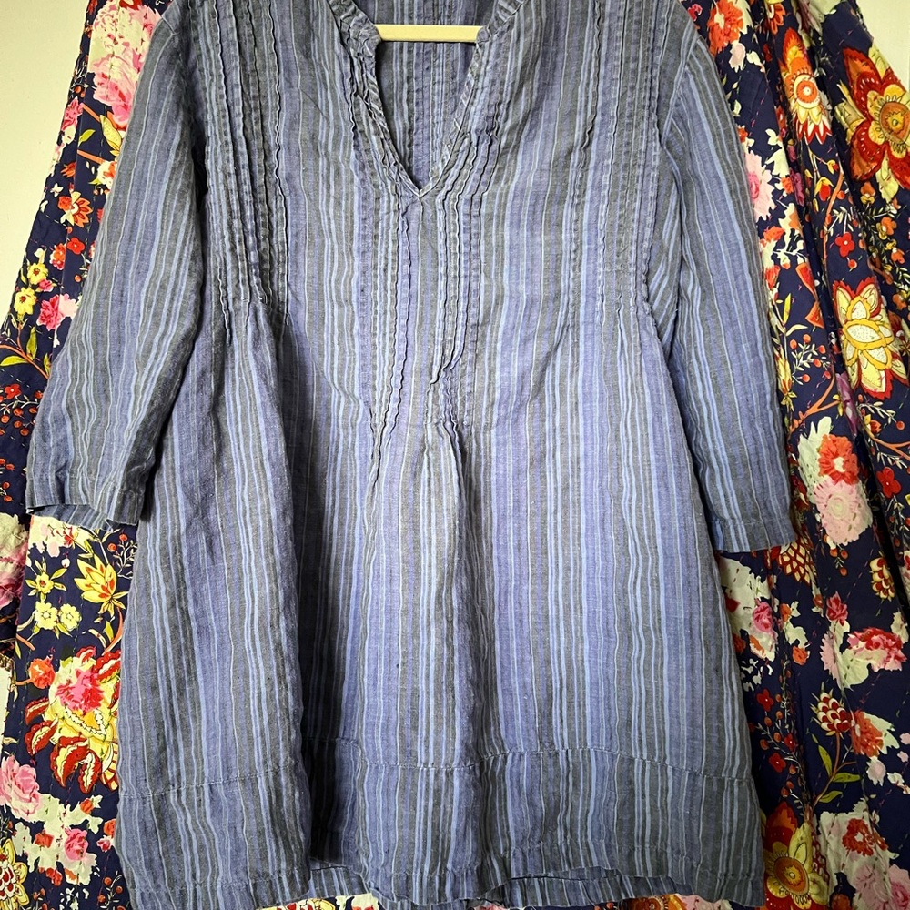 CP Shades Blue Pintuck Blouse